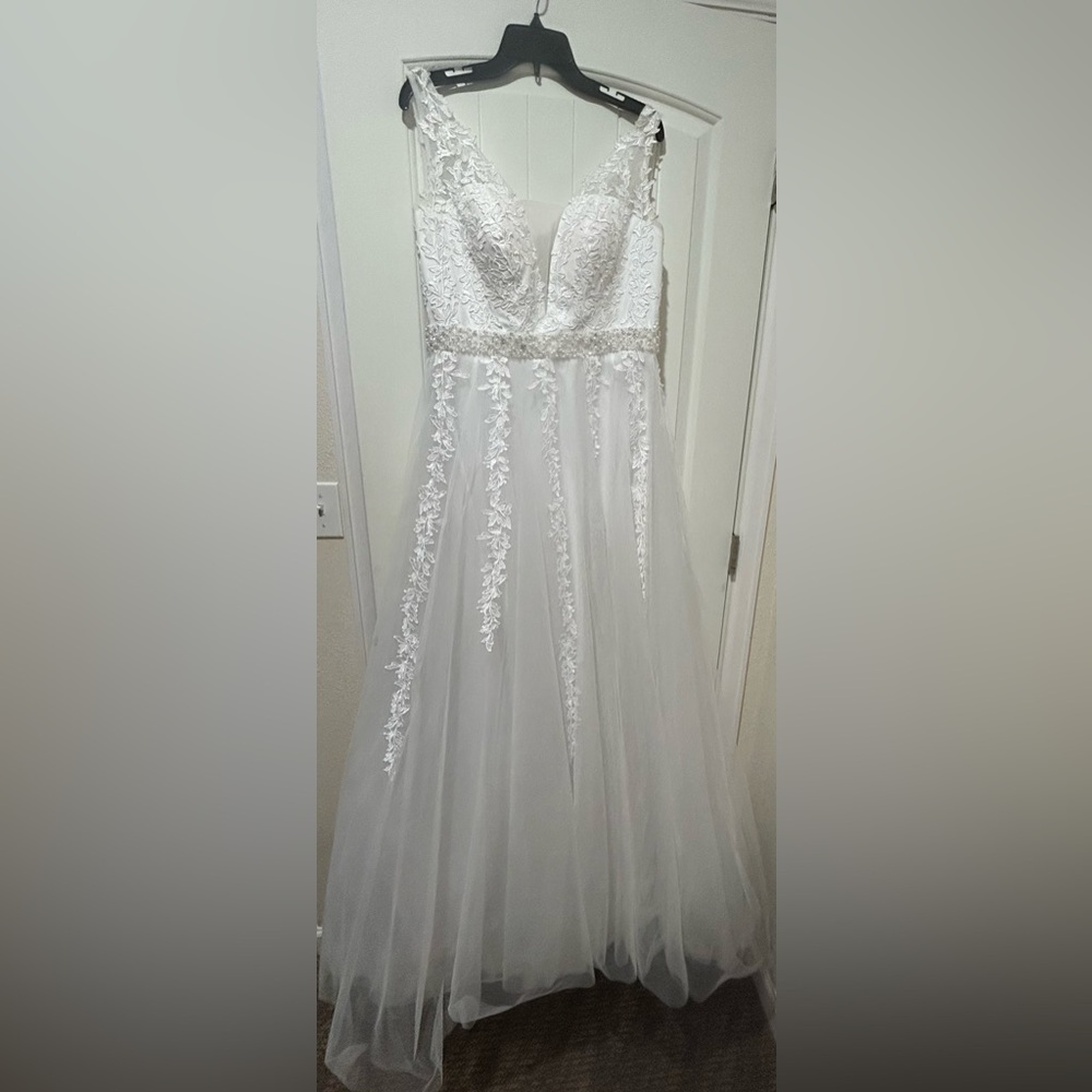 Floral Lace and Sheer Wedding Gown